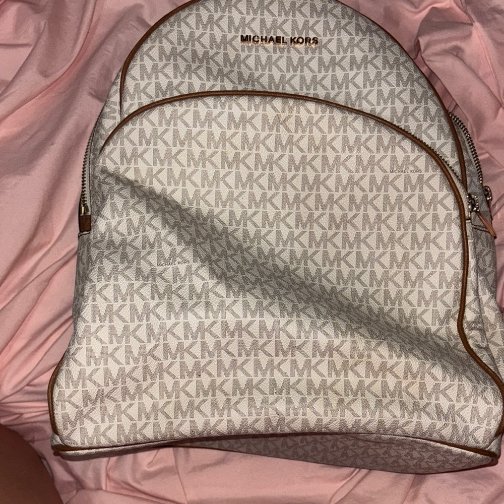 Michael Kors Cream Monogram Backpack
